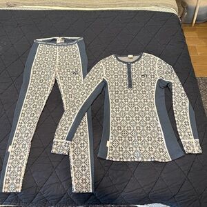 Kari Traa women’s wool base layer in Blue and Cream